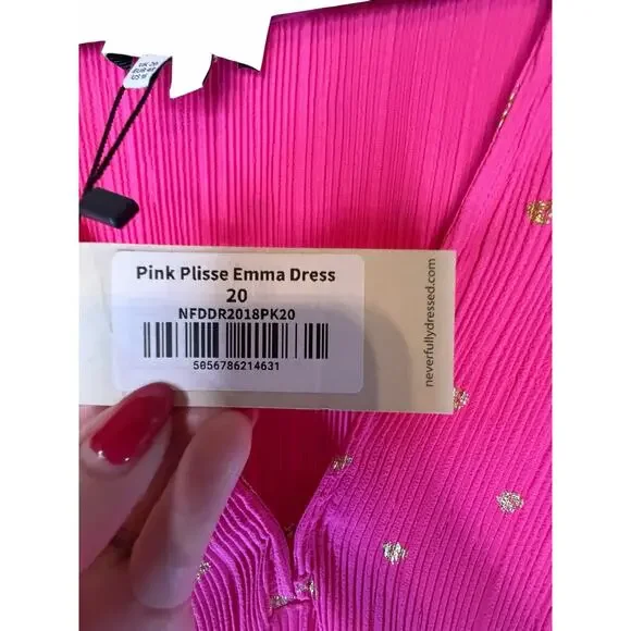 NWT Never Fully Dressed Pink Plisse Emma Dress - Size 20 - Picture 11 of 16